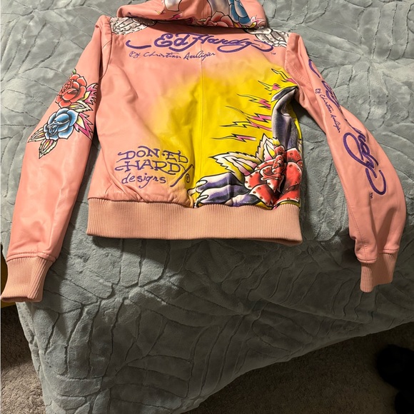 💗 Vintage ED Hardy Genuine Leather Jacket!💗 - Picture 7 of 9